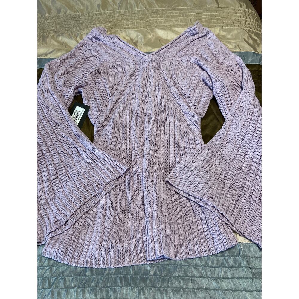 First Love by Lovelyn purple knit Spring Goodness top Sweater Size Small (S) NWT